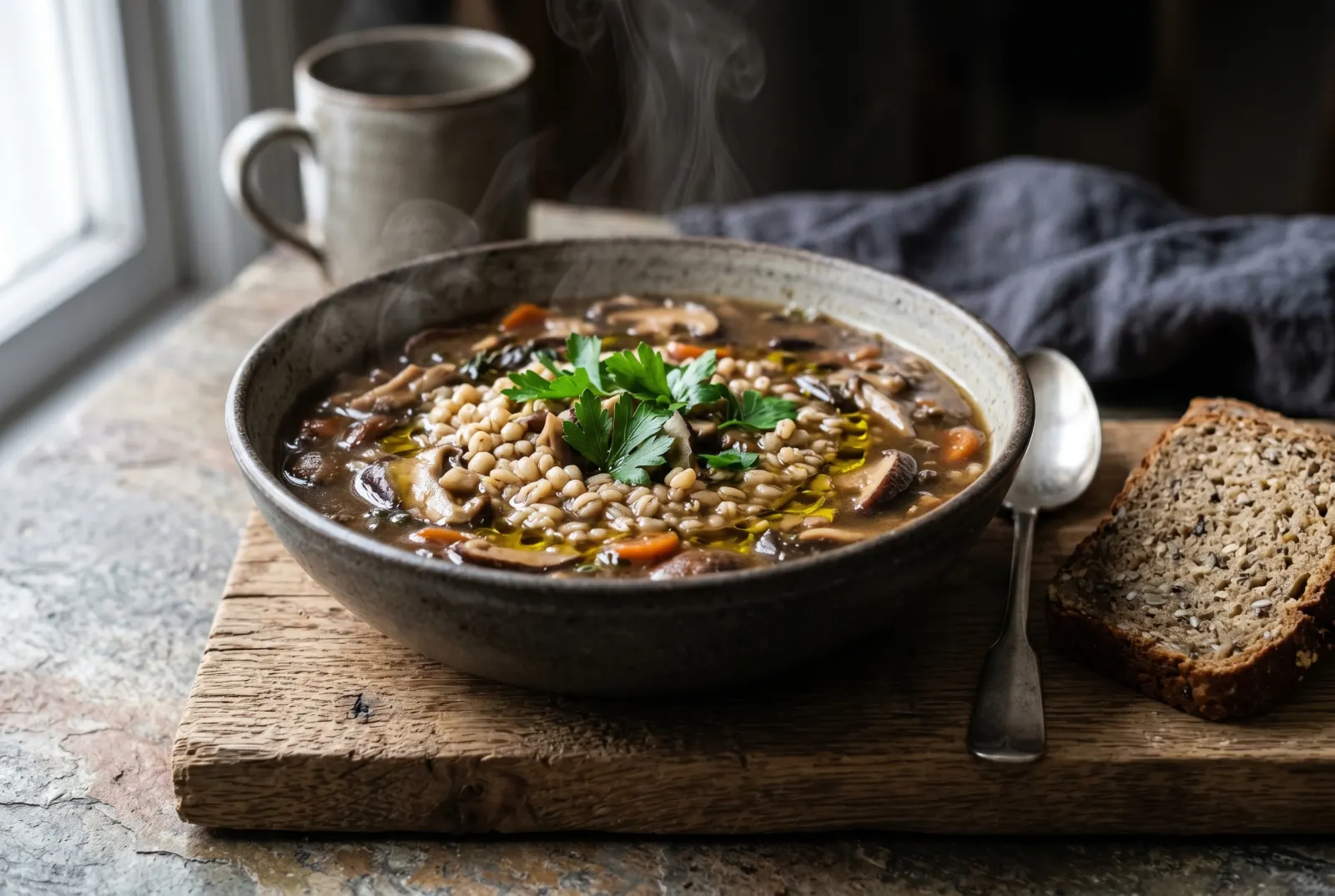 Pearl Barley & Mushroom Soup