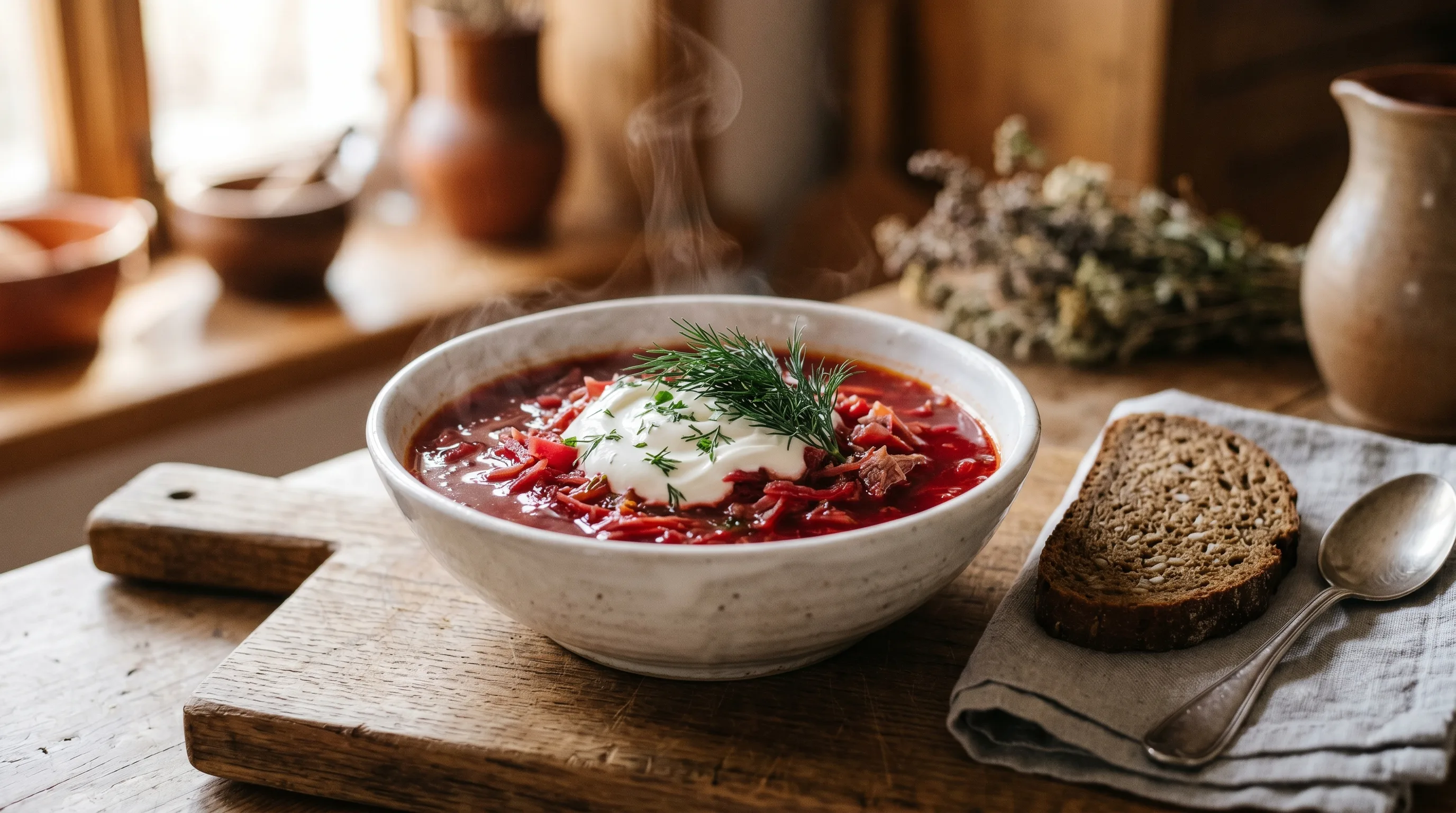 Healthy Borscht Recipe — Low Calorie Ukrainian Beet Soup (160 kcal)