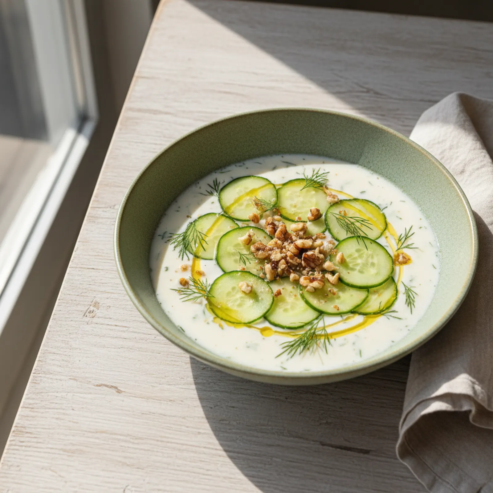 Bulgarian Tarator — Chilled Cucumber Yogurt Soup