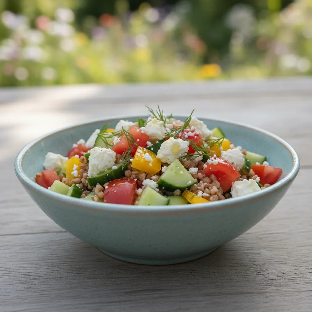 Light Buckwheat, Feta & Summer Vegetable Salad