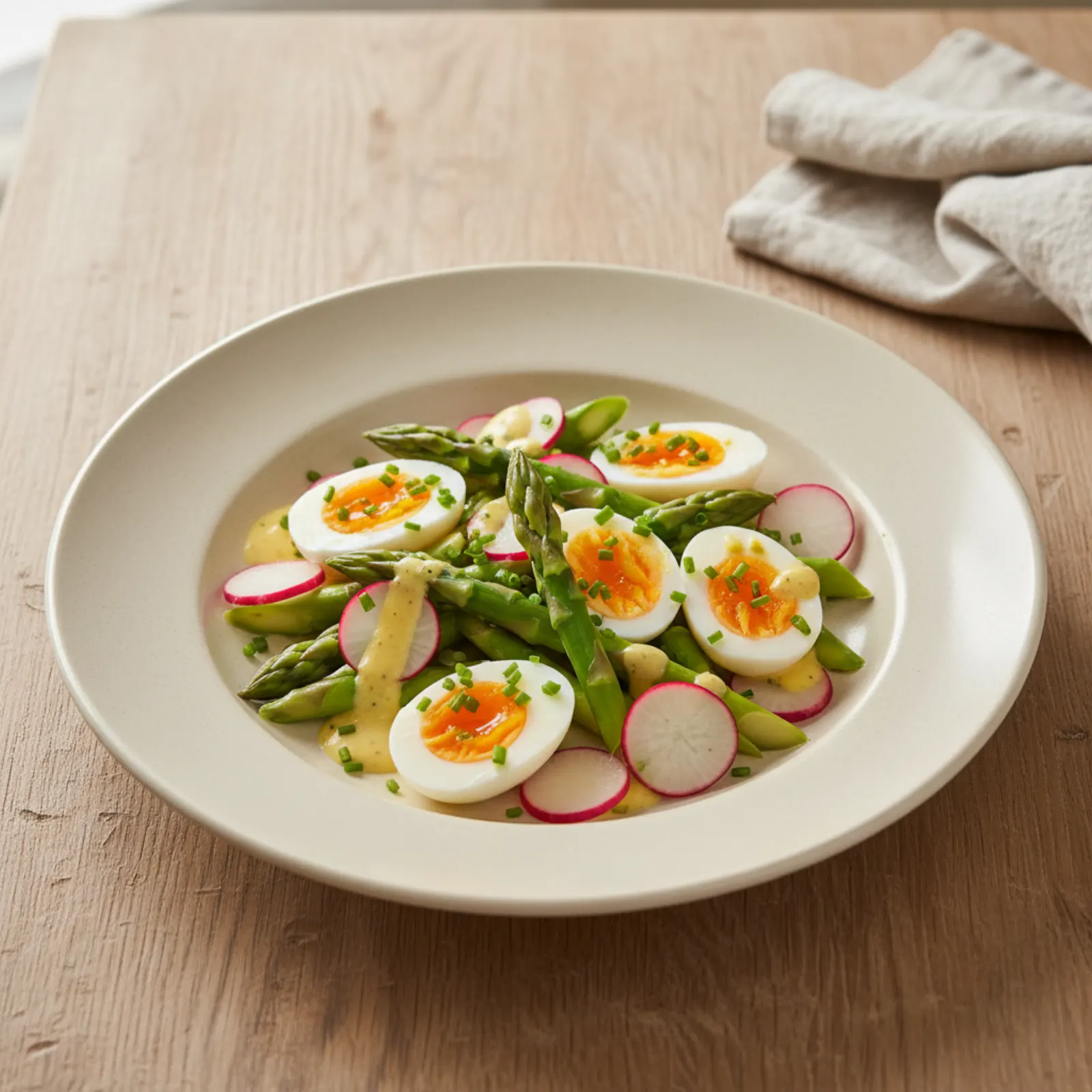 Slovak Asparagus & Egg Salad with Mustard-Kefir Dressing